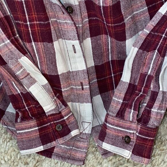 𝅺GARAGE Shirt Boyfriend Fit Plaid  Long Sleeve Shirt (S) - Picture 3 of 10